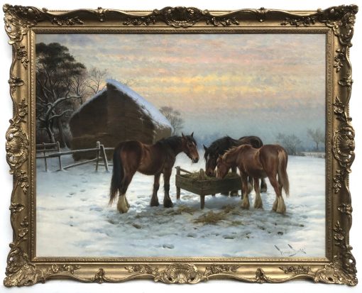 Feeding Horses at Sunset - Image 2