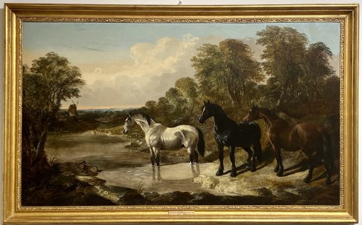 A River Landscape with Horses - Image 2