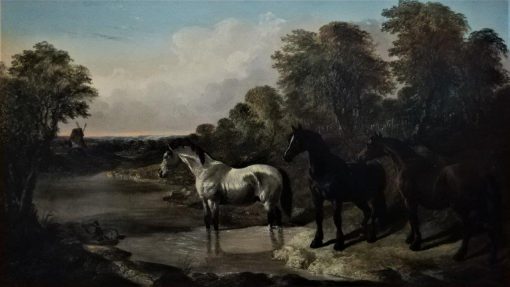 A River Landscape with Horses - Image 3