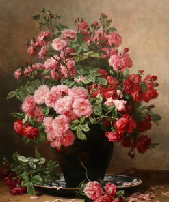 Jean Capeinick - Flower vase of Roses