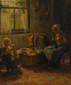 Evert Pieters - A Mother and Child in a Cottage