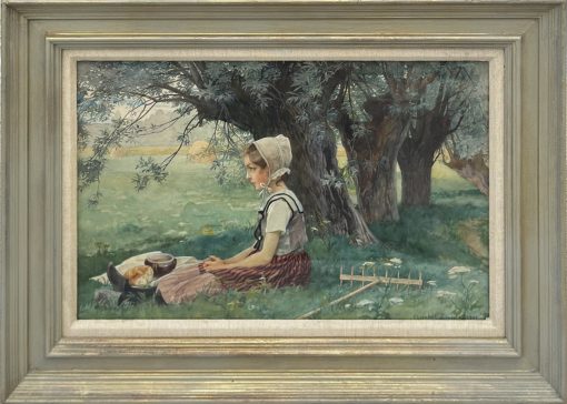 Elisabeth Sonrel (French, 1874-1953) - Breton Woman Resting Under Tree - Image 2