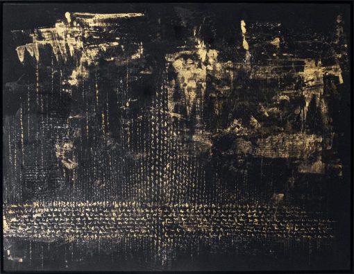 Prophecy - Ink gold powder and iron on canvas