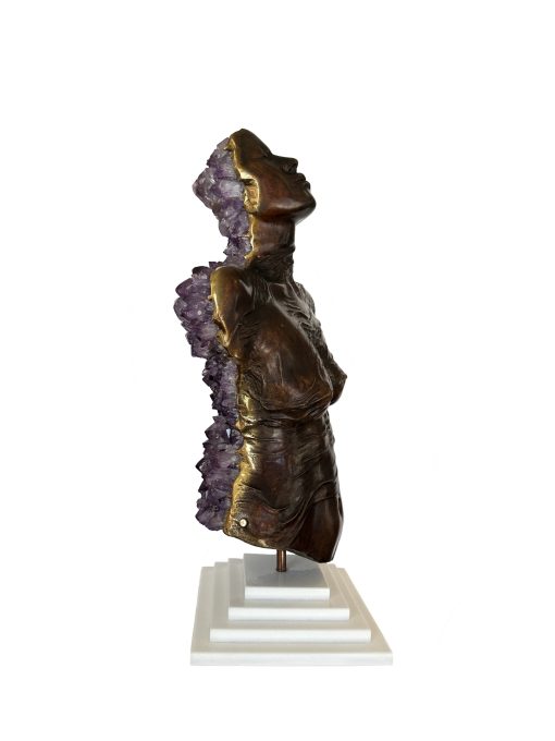LIMINAL STATE -  Full Torso Bronze with Amethyst Crystals