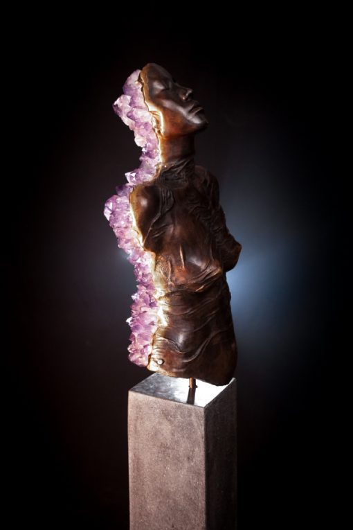 LIMINAL STATE -  Full Torso Bronze with Amethyst Crystals - Image 2