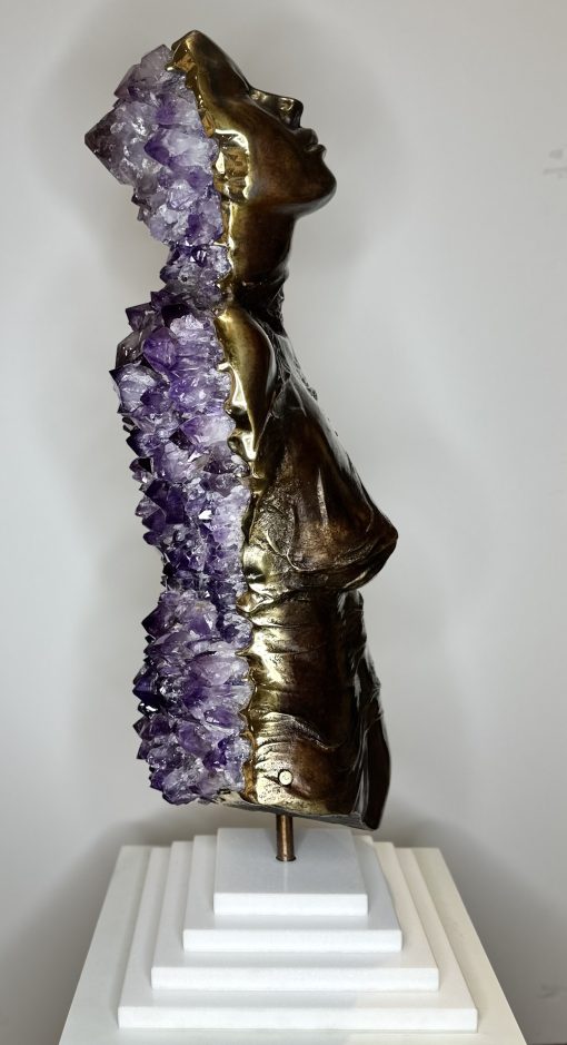 LIMINAL STATE -  Full Torso Bronze with Amethyst Crystals - Image 4