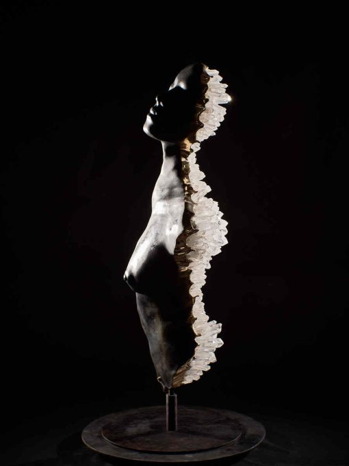 LIMINAL STATE - Half torso Gray Bronze torso clear quartz