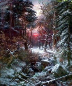 Deer In The Black Forest At Sunset