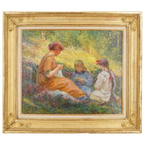 Young women sewing in the garden - Image 2