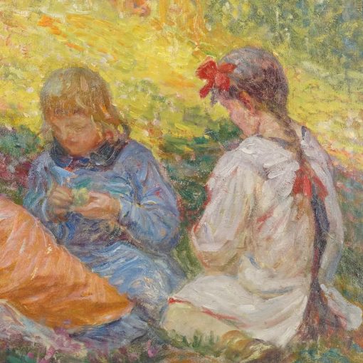 Young women sewing in the garden - Image 4