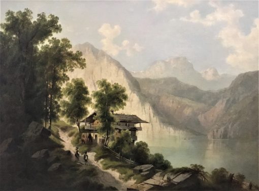 Albert Lang - Figures On A Path Near A Mountain Lake