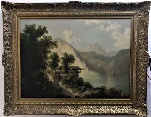 Albert Lang - Figures On A Path Near A Mountain Lake - Image 2