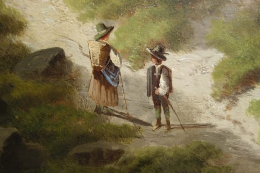 Albert Lang - Figures On A Path Near A Mountain Lake - Image 3