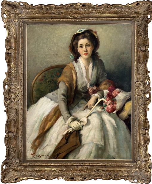Portrait of an Elegant Woman Dressed in Eighteenth-Century - Image 2