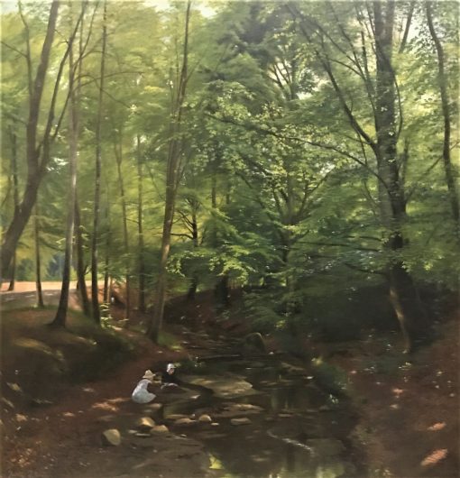 Julius Petersen - "A Stream Running Through a Woodland Glade"