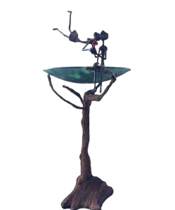 Bronze Stand with Glass Bowl