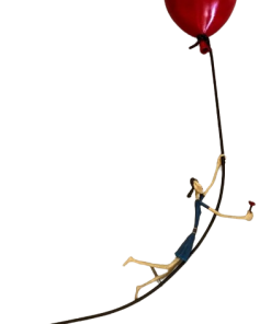 Red Balloon - Girl with Flower