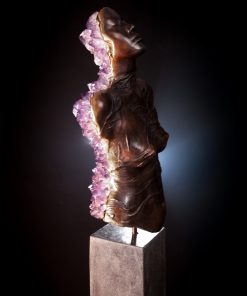 LIMINAL STATE -  Full Torso Bronze with Amethyst Crystals