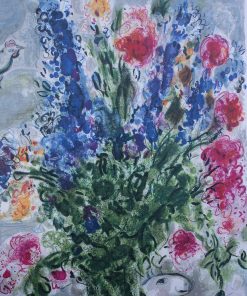 Lovers with a bouquet and the rooster,