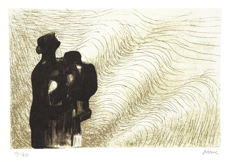 Mother and Child with Wave Background I