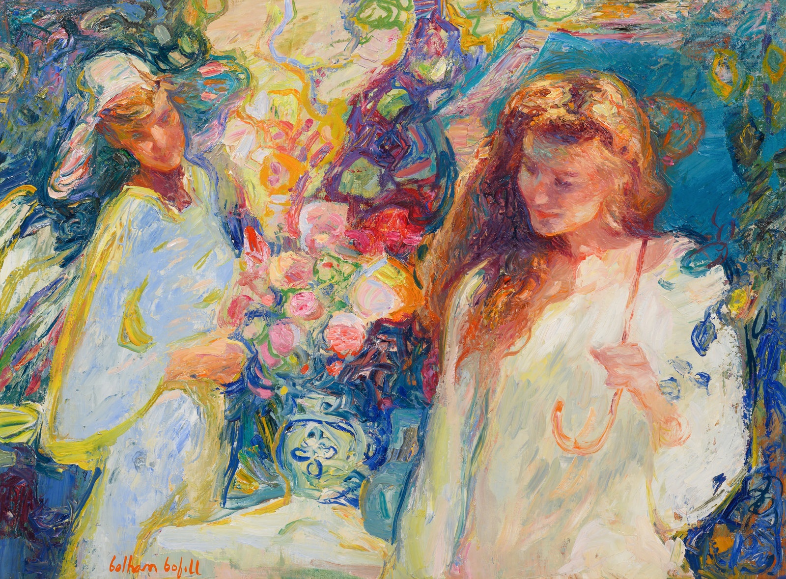Joan Beltran Bofill - Two Women with a Vase of Flowers